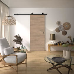 Kit Porte Coulissante - OPTIMUM - RIO + RAAP NO - H 204 x 83 x 36 cm Acier Coloris noir Installation rapide