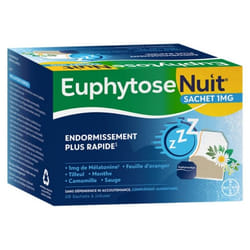 Bayer Santé Euphytose Nuit Mélatonine et Feuille d'Oranger 20 Sachets à Infuser