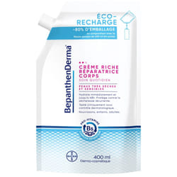 Bepanthen Derma Crème Riche Réparatrice Corps Peaux Très Sèches et Sensibles Éco-Recharge 400 ml