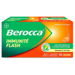 Berocca Immunité Flash Goût Orange 30 Comprimés Effervescents