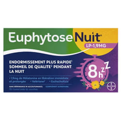 Bayer Santé Euphytose Nuit LP 1,9 mg 15 Comprimés à Libération Prolongée