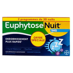 Bayer Euphytose Nuit Mélatonine et Passiflore 60 Comprimés