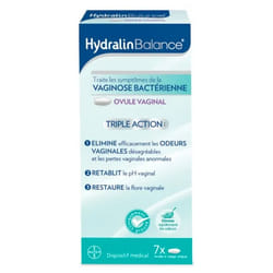 Hydralin Balance Ovule Vaginal Contre Vaginose Bactérienne Triple Action 7 Ovules