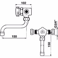 Durée d'écoulement : 15 sec. Débit pré-réglé à 3 l/min. Sélection de température par rotation du bouton. Sécurité anti-brûlur ...