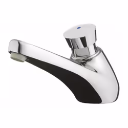Robinet de lavabo temporisé chromé Gamme Presto 600 Alimentation eau chaude Fixation sur lavabo Raccordement M 1/2' (15x21) L ...