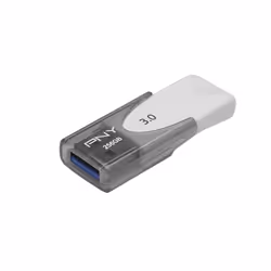 PNY ATTACHE 4, 256 Go, USB Type-A, 3.2 Gen 1 (3.1 Gen 1), 80 Mo/s, Slide, Gris, Blanc