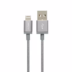 PNY USB A/Lightning 1.2m, 1,2 m, Lightning, USB A, Gris, Métallique, Droit, Droit