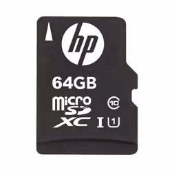 HP SDU64GBXC10HP-EF, 64 Go, MicroSDXC, Classe 10, UHS-I, Class 1 (U1), Noir