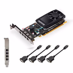 PNY VCQP1000DVIV2-PB, Quadro P1000 V2, 4 Go, GDDR5, 128 bit, 5120 x 2880 pixels, PCI Express x16 3.0