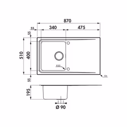 Présentation Pour sous-meuble de 50 cm Dimensions : L 870 x l 510 x P 195 mm (L : longueur, l : largeur, P : profondeur) Bond ...