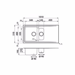 Présentation Pour sous-meuble de 80 cm Dimensions : L 1010 x l 510 x P 195 mm (L : longueur, l : largeur, P : profondeur) Ino ...
