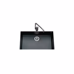 LUISINA EVSP986 118E, Evier encastré, Rectangulaire, Noir, 1 bols, Black Metal, Rectangulaire