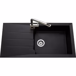 LUISINA EV186 129, Evier encastré, Rectangulaire, Noir, 1 bols, Black Granite, Rectangulaire
