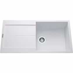POINTS FORTS : > Évier encastrable 100x50 cm > Meuble sous évier 60 cm minimum > Evier vidage manuel > Évier réversible CARAC ...