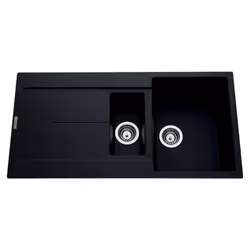 POINTS FORTS : > Évier encastrable 100x50 cm > Meuble sous évier 60 cm minimum > Evier vidage manuel > Évier réversible CARAC ...