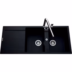 POINTS FORTS : > Évier encastrable 116x50 cm > Meuble sous évier 80 cm minimum > Evier vidage manuel > Évier réversible CARAC ...
