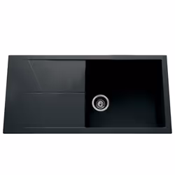 LUISINA EV80011MN2118, Evier encastré, Rectangulaire, Noir, 1 bols, Nera, Rectangulaire