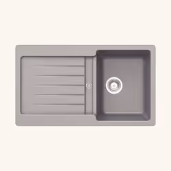 Évier granit gris béton Schock LEDIS 1 bac 1 égouttoir