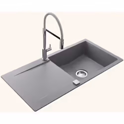 POINTS FORTS : > Évier encastrable 100x50 cm > Meuble sous évier 60 cm minimum > Evier vidage automatique > Evier réversible  ...