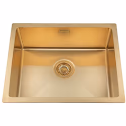 Ligne Luisina Trio en finition Inox PVD Or (Yellow Gold) Finition brillante Vidage manuel de série Bonde de 90 mm Inox Luisin ...