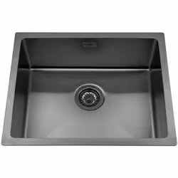 Ligne Luisina Trio en finition Inox PVD Gun Métal Finition brillante Vidage manuel de série Bonde de 90 mm Inox Luisinox Dime ...