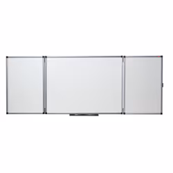 Nobo Triptyque émaillé blanc magnétique 1200x900 mm (fermé), 1200 x 900 mm, émail, Horizontalement, Fixé, Magnétique