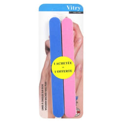 Vitry 10 Limes à Ongles sur Bois 18 cm - Couleur : Bleu et Rose