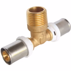 SOMATHERM FOR YOU - /5721-16-15-16 - Té à sertir pour tube Multicouche Ø16 - Mâle 15/21 (1/2") au centre Permet de raccorder  ...