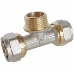 SOMATHERM FOR YOU - 3775-16-15S - Té à compression pour tube Multicouche Ø16 - Mâle 15/21 (1/2'') au centre : Ø16 - M15/21 -  ...