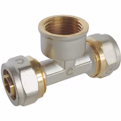 SOMATHERM FOR YOU - /3773-16-15 - Té à compression pour tube Multicouche Ø16 - Femelle 15/21 (1/2'') au centre : Ø16 -F15/21- ...