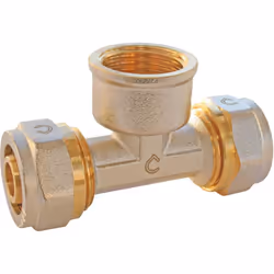 SOMATHERM FOR YOU - 4773-20-20S - Té à compression pour tube Multicouche Ø20 - Femelle 20/27 (3/4'') au centre : Ø20 -F20/27- ...