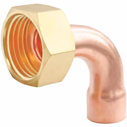 SOMATHERM FOR YOU - Raccord 2 Piéces coudé cuivre Ø18 / écrou 20/27 A PROPOS DE L'ARTICLE Avec écrou à joint plat et douille  ...