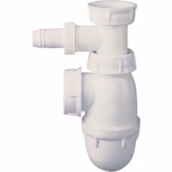 SOMATHERM FOR YOU - BB120 - Siphon évier réglable avec prise pour mâchine à laver - NF - Plastique blanc - 1 prise latérale p ...