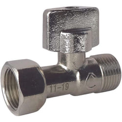 Robinet de wc 1/4 de tour droit nickelé brut M12/17 - Ecrou Prisonnier 12/17