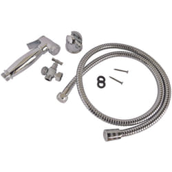 Ayor - Kit hygiène wc. Robinet 3 voies + Douchette laiton + Flexible 1,2m +Support