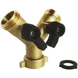 Ayor - Raccord laiton 2 voies en y avec vannes 1/4 tour mf 20/27 pr tuy d'alimentation