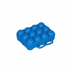 Boîte à oeufs ALUMINIUM ET PLASTIQUE rectangulaire, en polyéthylène. - Pour 12 oeufs. - Longueur : 19.5 cm. - Largeur : 14.5  ...