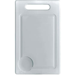 Planche à découper 21 x 15 cm - plastique - blanc