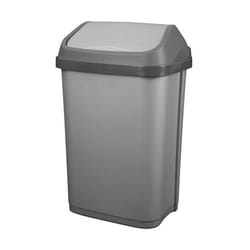 Aluminium Et Plastique - Poubelle 50L couvercle basculant - gris