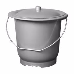 Seau de toilette pour adulte + couvercle de la marque ALUMINIUM ET PLASTIQUE. Caractéristiques du seau de toilette hygiénique ...