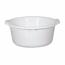 Bassine ronde ALUMINIUM ET PLASTIQUE en plastique avec des anses coquilles. - Qualité alimentaire. - Capacité : 14 L. - Diamè ...