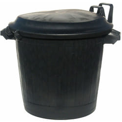 Aluminium Et Plastique - Poubelle 80L noire avec couvercle