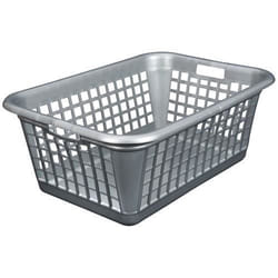 ALUMINIUM ET PLASTIQUE -  Corbeille à linge - 60 L - Silver