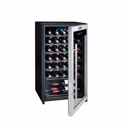 La Sommelière LS34A, Pose libre, 37 bouteille(s), 90 W, G, Lumière intérieure, Noir, Acier inoxydable