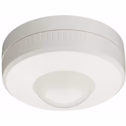 Détecteur infrarouge à 360° blanc - montage au plafond en saillie Tension d’alimentation : 230V Puissance éclairage : 1 000W  ...
