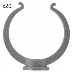 Aldes - Lot de 20 Colliers Lyre nicoll Ø75mm Gris - 11023183
