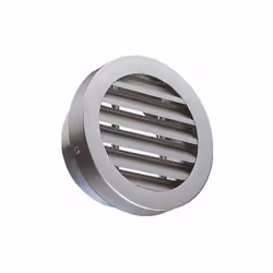 En prise d'air ou en refoulement d'un ventilateur.Ailettes type pare-pluie, espacées de 20 mm.Construction en aluminium.Finit ...