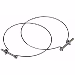 Collier constitué d'un fil d'acier zingué. La vis de serrage en acier zingué comporte une tête hexagonale fendue de 8 mm. La  ...