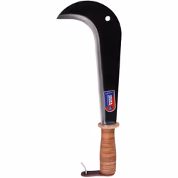 Sa longue lame vous garantira une coupe efficace. Poignée en cuir pour une bonne prise en main. Peut s'attacher facilement à  ...