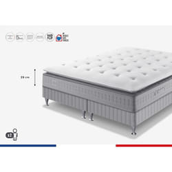 Ens EXTENSION 180x200 matelas H29 ressort ensachés, ferme, 2 sommiers